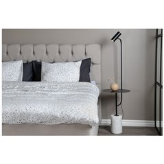 Vega Bordlampe hvid marmor med sort metal D400 * H1520