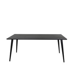 Dipp ruokapöytä - 180 * 90 cm - Musta viilu / kaikki mustat jalat