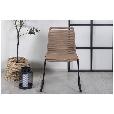Lindos Stapelbar stol - svart Steel / Latte Rep