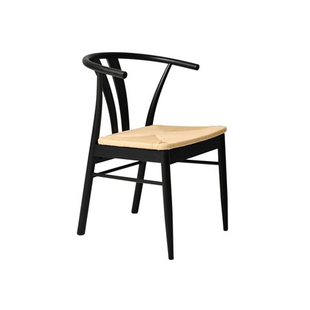Ruokapöydän tuoli Chiba 2-Pack - musta / beige - tammi