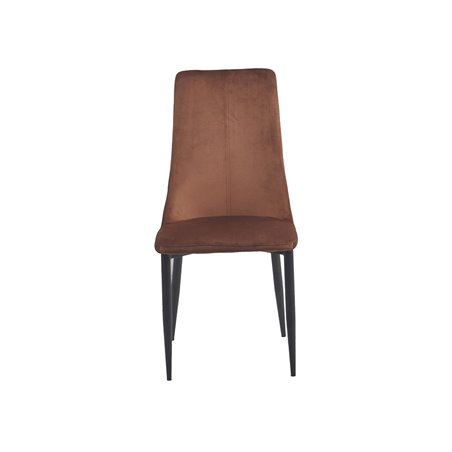 Eli Dining Chair 4-Pack - Brun / Rust / Sort - Velour - Metal / Fløjlsstof