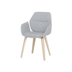 Ruokapöydän tuoli Flex 2-Pack - Harmaa / Luonnollinen - Kangas / Tammi