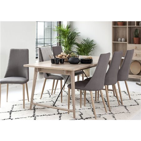 Ruokapöydän tuoli Orbit 4-Pack - Beige / Natural - Kangas / Oak look
