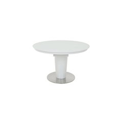 Ruokapöytä Jatkettava Ice 120 / 160x120 cm - Valkoinen - Lasi / MDF / Teräs