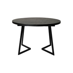 Spisebord Udtrækbart Rød 120 / 165x120cm - Sort - Ask / Metal