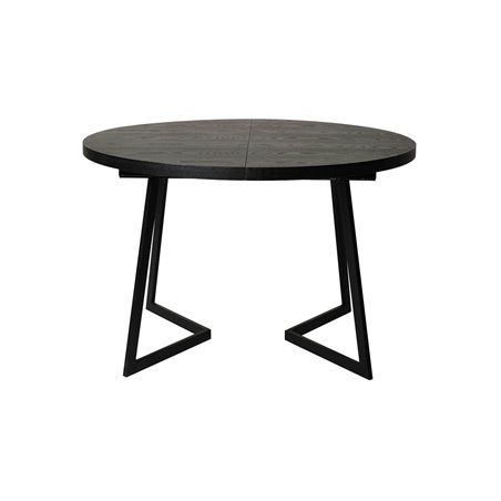 Spisebord Udtrækbart Rød 120 / 165x120cm - Sort - Ask / Metal