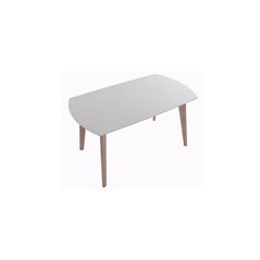 Spisebord Samsö 140x80cm - Hvid / Naturlig - MDF / Eg