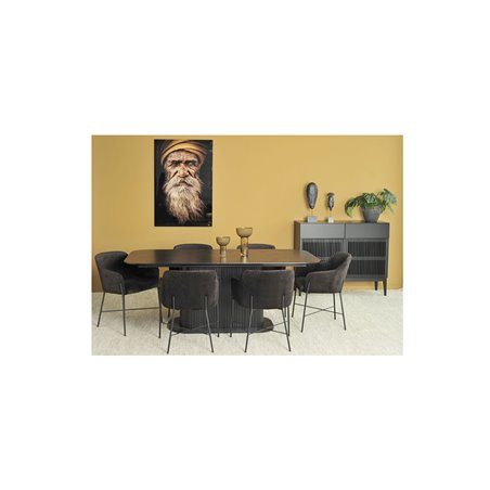 Ruokapöytä Stavern 200x130cm - Musta - Puu/saarniviilu