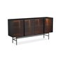 Skänk/Sideboard med Belysning - Monterry 180x42x90 - Svart - Metall/Ask/Glas