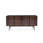 Skänk/Sideboard med Belysning - Monterry 180x42x90 - Svart - Metall/Ask/Glas