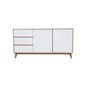 Skänk/Sideboard Nordic Odense 160x45x80cm - Vit/Natur - Ek/Trä