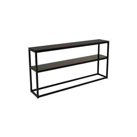Reliefpöytä/konsolipöytä Pierre 160x30x80cm - Musta - Metalli / Lasi