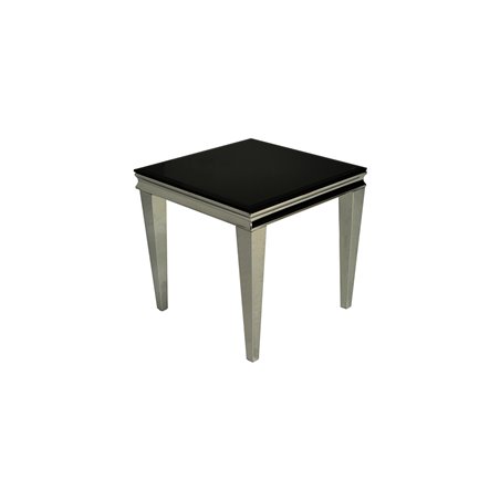 Sivupöytä Genoa 60x60cm - Musta / Krom - Lasi / Teräs