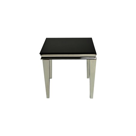 Sivupöytä Genoa 60x60cm - Musta / Krom - Lasi / Teräs