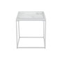 Sivupöytä Grace 42x42cm - Valkoinen - Marmorilla laminoitu Lasi / Metalli