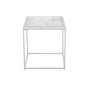 Sidebord Grace 42x42cm - Hvid - Marmor lamineret Glas / Metal