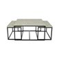 Sofabord / Dækket bord / Sæt 2 + 1 - Duke 80x80cm + 73x38cm + 73x38cm - Grå / Beton-Look / Sort - Grå / Beton-Look / Sort - Beto