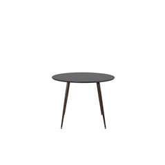 Plaza Round Table 100 cm - Black Top - Walnut legs