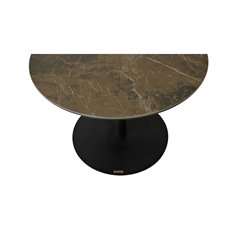 Sidobord Levang - ø60x45cm - Brun/Marmor-Look/Svart - Keramik/Metall