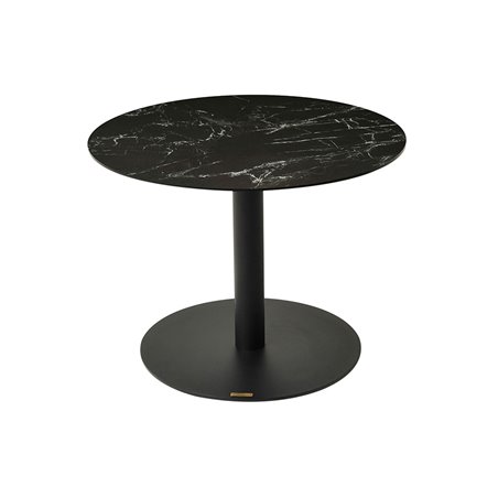 Sivupöytä Levang - ø60x45cm - Musta / Marble-Look / Musta - Keraaminen / Metalli