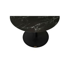 Sidobord Levang - ø60x45cm - Svart/Marmor-Look/Svart - Keramik/Metall