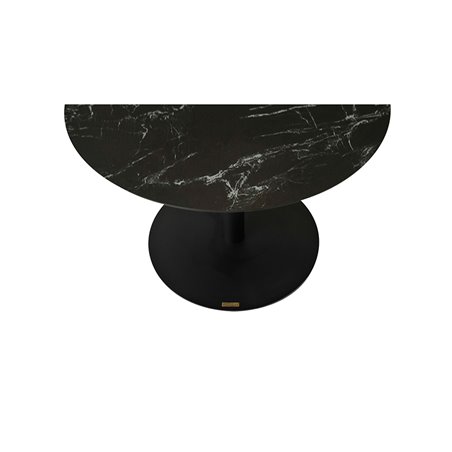 Sidebord Levang - ø60x45cm - Sort / Marble-Look / Sort - Keramik / Metal
