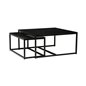 Soffbord Pierre - 100x100x48cm - Svart - Glas/Metall