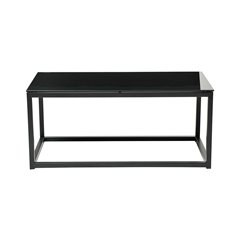 Soffbord Pierre - 94x47x42cm - Svart - Glas/Metall