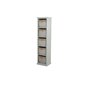 Hylde + 5 stk Kurve - Max - 157x40x35cm - Hvid / Lysegrå / Beige - MDF / Stof / Kunstrattan