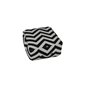 Puff Zigzag - 50x50x25cm - Svart/Vit - Bomull/Polyester