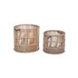 Basket 2-set / 2-Pack - Ryvarden - ø57x47cm + ø - Natural / Ruskea - Bambu / Nahka