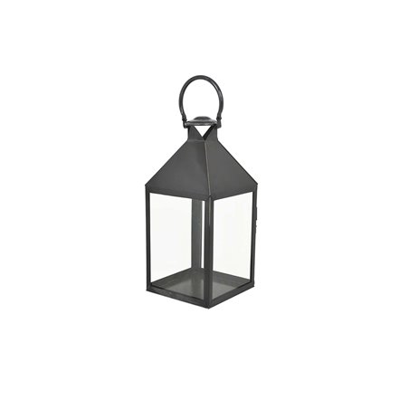 Stearinlys lanterne Kvitsöy - 25x25x58cm - Sort / Transparent - Metal / Glas