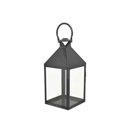 Stearinlys lanterne Kvitsöy - 32x32x68cm - Sort / Transparent - Metal / Glas