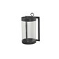 Stearinlys lanterne til vægmontering - Oscar - 17x16x32cm - Sort / Transparent - Metal / Glas