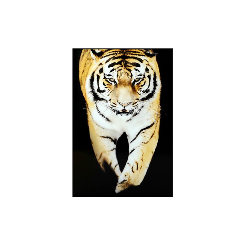 Tiger maleri - 120x80cm - Glas / Træ