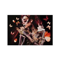 Tavla - Woman With Butterflies - 120x80cm - Glas