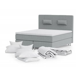 Mannermainen sänky Båstad 210x210 cm + sänkypaketti Daiven Gavel & Gavel tyynyillä