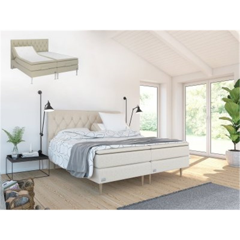 Mannermainen sänky Kinnabädden Korkeussäädettävä 180x200 cm + Sänkypaketti sängynpäädyllä