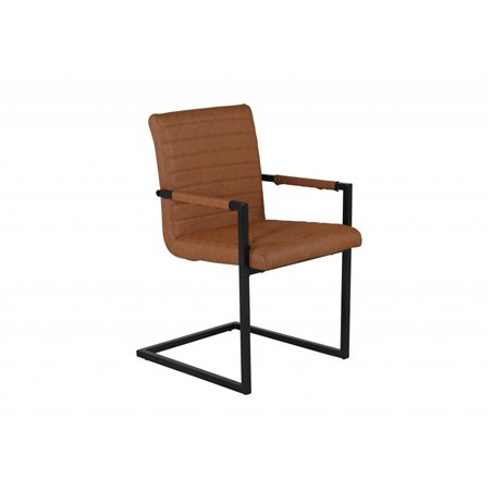 Art Dining chair w. armrest. Brown / Black