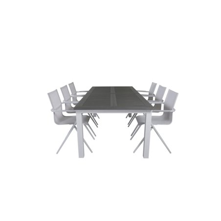 Albany Pöytä - 224/324 - Valkoinen / GrayAlina Ruokapöydän tuoli - valkoinen Alu / Valkoinen Textilene_6