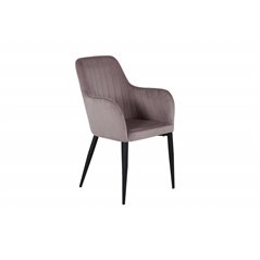 Comfort Dining Chair - Black Legs / Dusty Pink Cordutoy