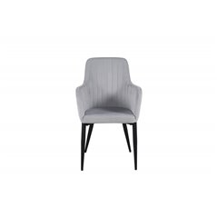 Comfort Dining Chair - Black Legs / Light Grey Cordutoy
