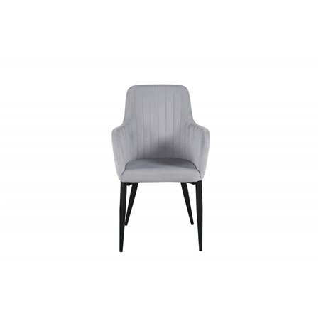 Comfort Dining Chair - Black Legs / Light Grey Cordutoy