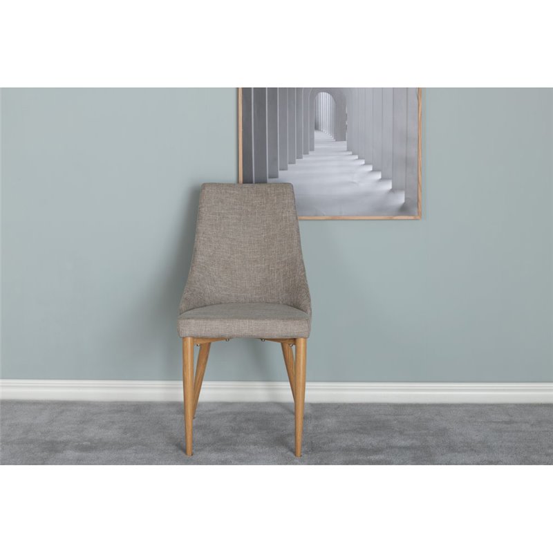 Leone - Dining chair - Oak/Light grey