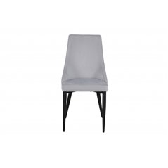 Leone Dining Chair - Black Legs / Light Grey Corduroy