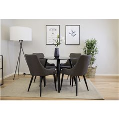 Plaza - Dining chair - Black/Dark grey
