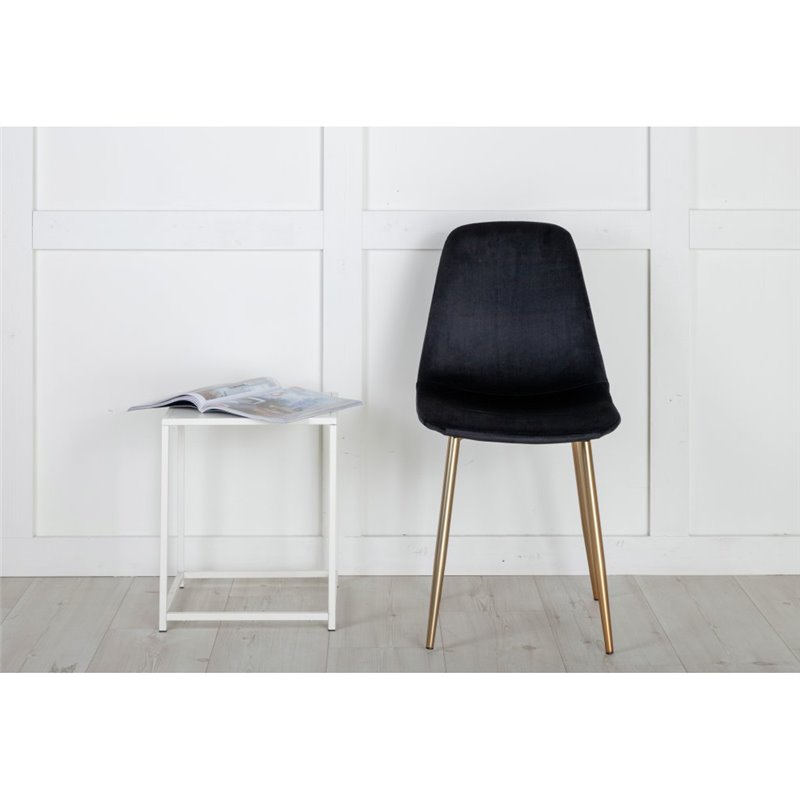 Polar Chair - Black Velvet / Matt brass leg