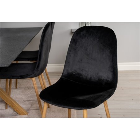Polar Dining Chair - Oak legs / Black Velvet