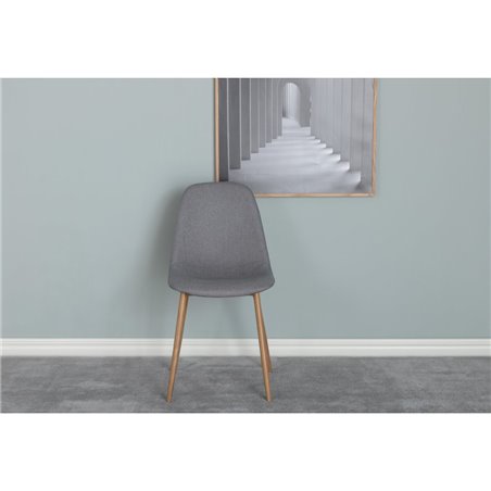 Polar Dining chair Oak legs / Grey Fabric