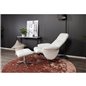 Rolf Recliner with ottoman, Grey Fabric chrome foot